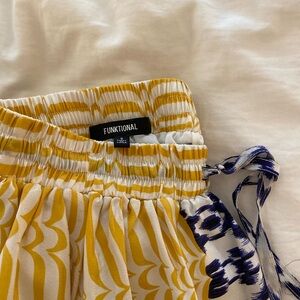 Anthropologie Yellow and Blue Patterned Skirt